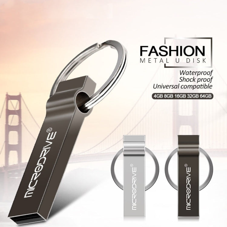 MicroDrive 4GB USB 2.0 Metal Keychain U Disk (Black) - USB Flash Drives by MicroDrive | Online Shopping South Africa | PMC TechLife