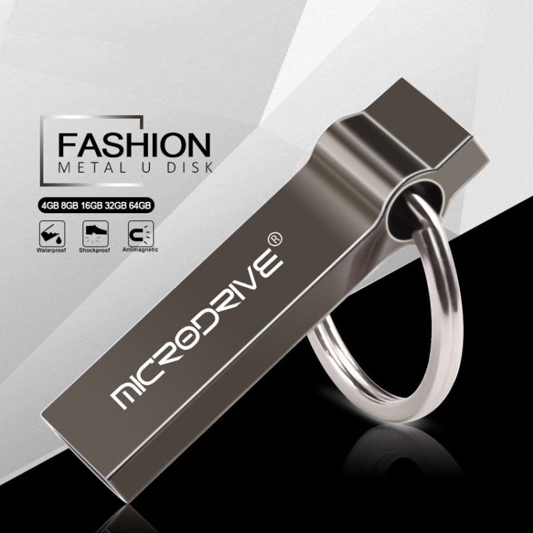 MicroDrive 4GB USB 2.0 Metal Keychain U Disk (Black) - USB Flash Drives by MicroDrive | Online Shopping South Africa | PMC TechLife