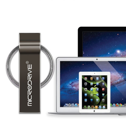 MicroDrive 4GB USB 2.0 Metal Keychain U Disk (Grey) - USB Flash Drives by MicroDrive | Online Shopping South Africa | PMC Jewellery